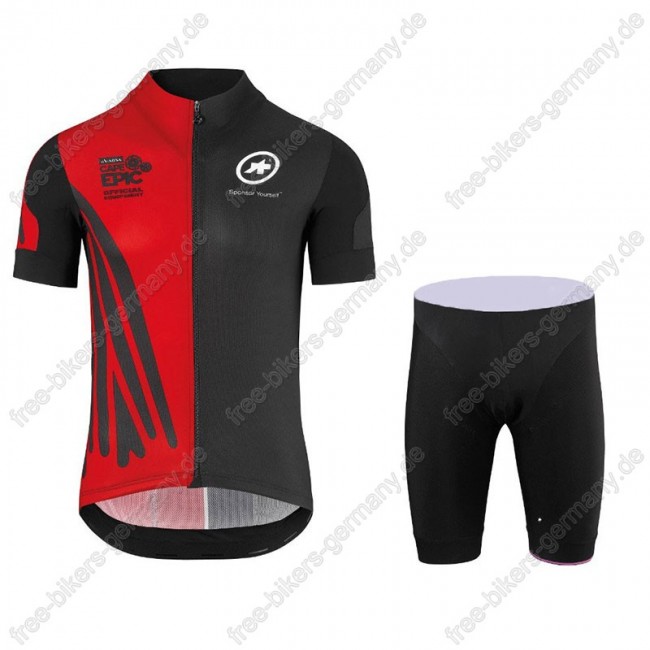 Assos SS.Capeepicx Equipe Trikot Kurzarm+Fahrradhose schwarz rot 2018 Assos SS.Capeepicx Equipe Trikot Kurzarm+Fahrradhose schwarz rot 2018