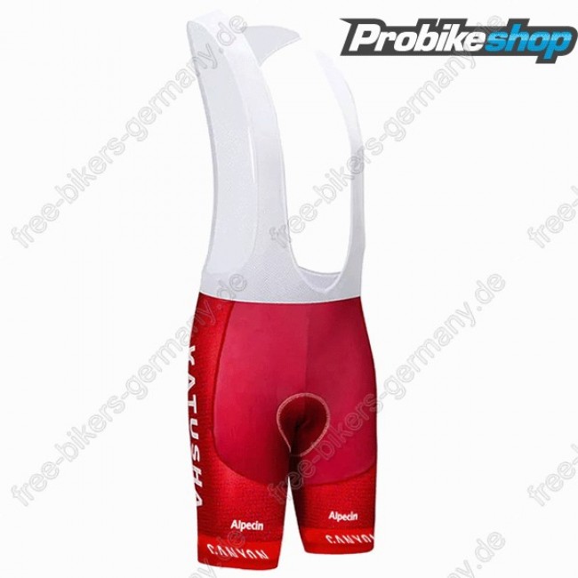 Katusha Alpecin rot Trägerhosen Set 2018 Katusha Alpecin rot Trägerhosen Set 2018