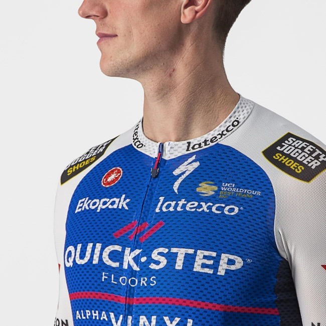 Quick Step-Alpha Vinyl 2022 CLIMBER'S 3.1 Radtrikot kurzarm(langer RV)-Radsport-Profi-Team Quick Step-Alpha Vinyl 2022 CLIMBER'S 3.1 Radtrikot kurzarm(langer RV)-Radsport-Profi-Team