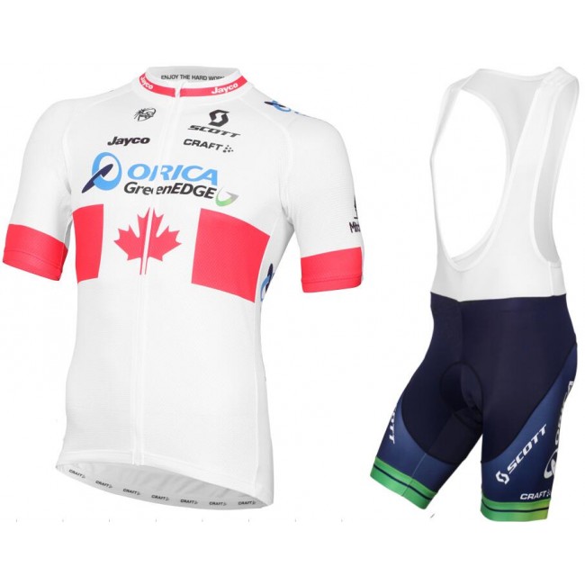 2015 ORICA GREENEDGE Canadian Champion Fahrradbekleidung Satz Fahrradtrikot Kurzarm Trikot und Kurz Trägerhose XKQX831 2015 ORICA GREENEDGE Canadian Champion Fahrradbekleidung Satz Fahrradtrikot Kurzarm Trikot und Kurz Trägerhose XKQX831