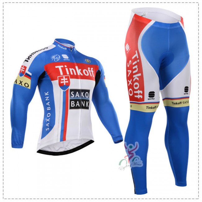 2015 Saxo bank tinkoff Fahrradbekleidung Radtrikot Satz Langarm und Lange Fahrradhose ELCY983