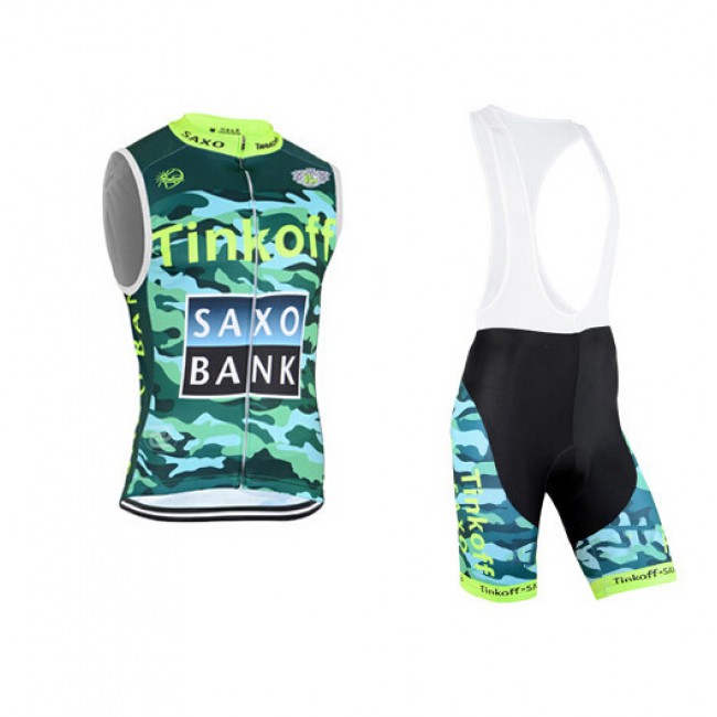 2015 Tinkoff Saxo Bank Camouflage ärmelloses Trikot und Kurz Trägerhose LSXP101