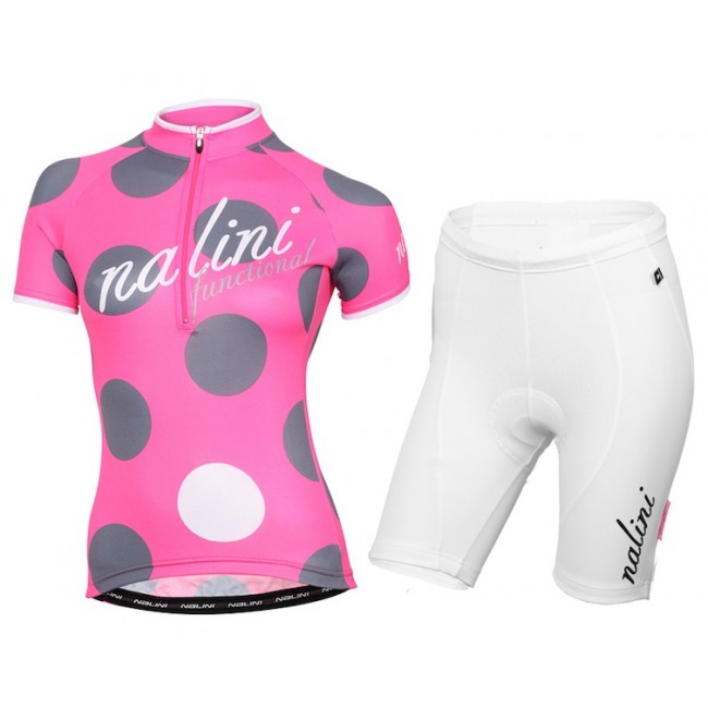 2015 Nalini Siele Rose-Grau Damen Radbekleidung Radtrikot Kurzarm und Fahrradhosen Kurz KAYQ536