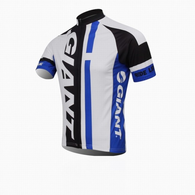 2014 Giant Radtrikot Kurzarm Schwarz Weiß Blau FTEH752
