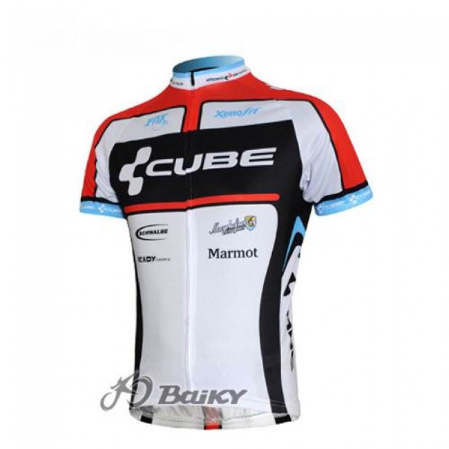 Cube Fintro Pro Team Radtrikot Kurzarm Weiß Rot SCLM163