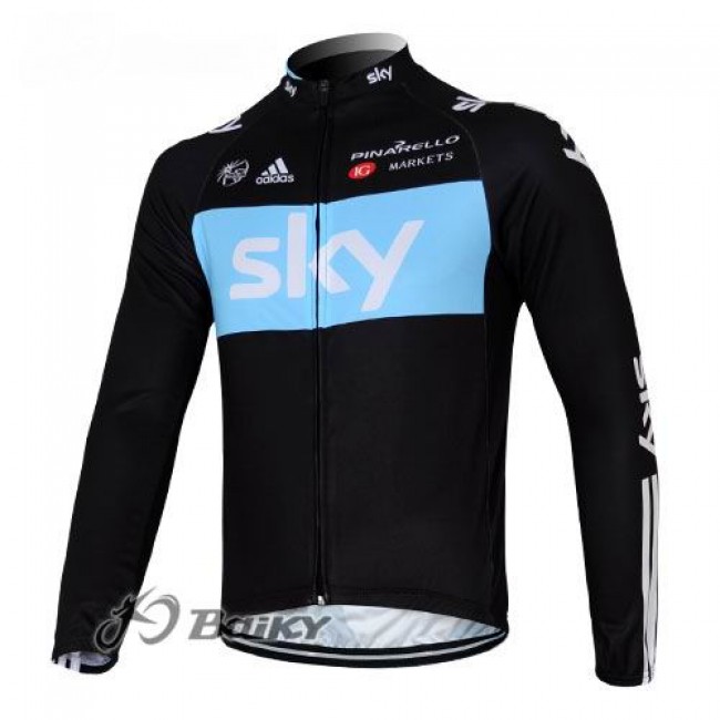 Sky Pinarello Pro Team Fahrradtrikot Langarm Schwarz Blau IRJN660 Sky Pinarello Pro Team Fahrradtrikot Langarm Schwarz Blau IRJN660