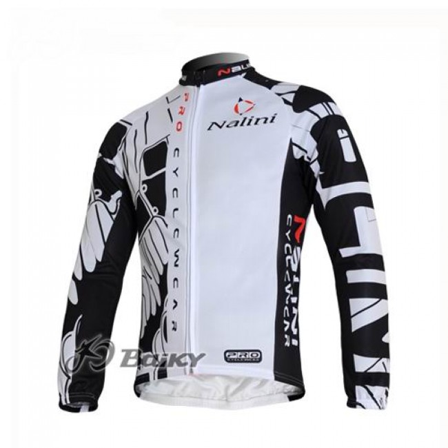 Nalini Pro Team Fahrradtrikot Langarm Weiß Schwarz TNHR615 Nalini Pro Team Fahrradtrikot Langarm Weiß Schwarz TNHR615