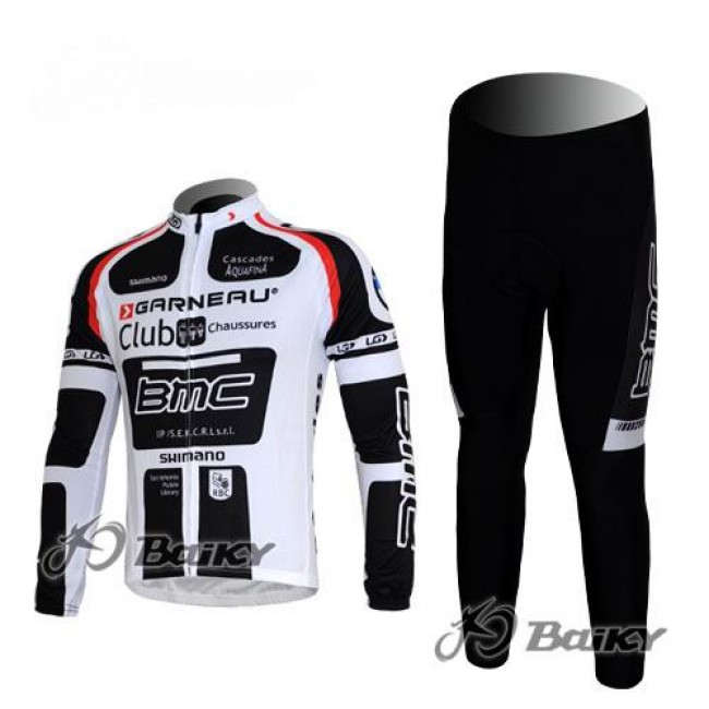 BMC Garneau Team Radbekleidung Satz Fahrradtrikot Langarm und Lang Radhose Weiß Schwarz THBK808 BMC Garneau Team Radbekleidung Satz Fahrradtrikot Langarm und Lang Radhose Weiß Schwarz THBK808