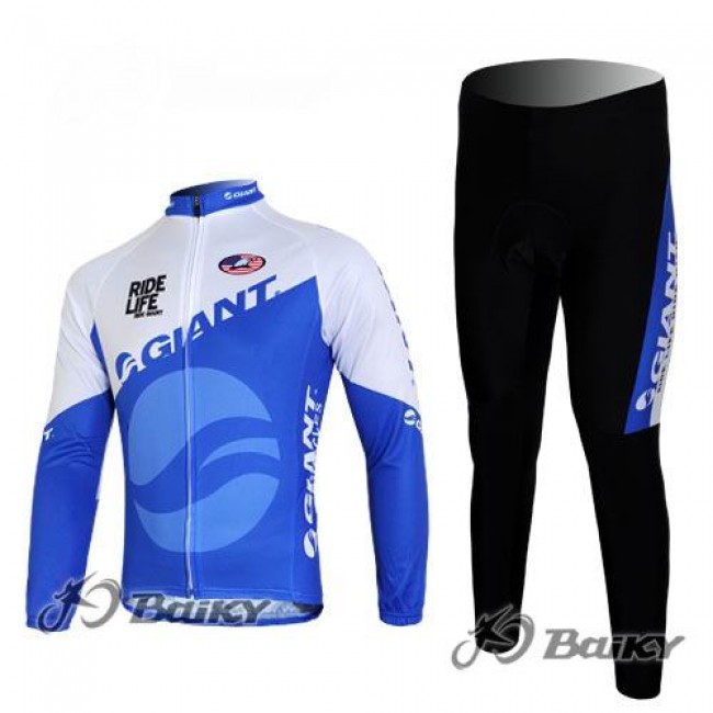Giant Ride Life Radbekleidung Satz Fahrradtrikot Langarm und Lang Radhose Blau Weiß WBWC907 Giant Ride Life Radbekleidung Satz Fahrradtrikot Langarm und Lang Radhose Blau Weiß WBWC907