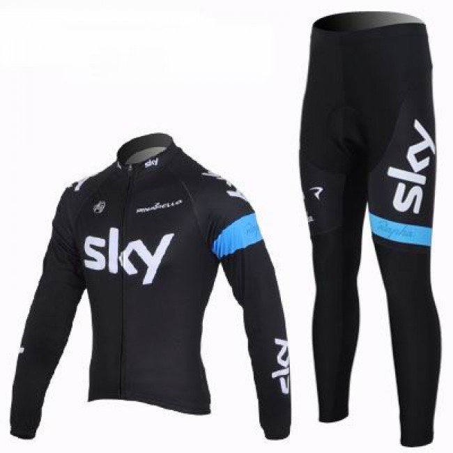 2013 Team Sky Radbekleidung Satz Fahrradtrikot Langarm und Lang Radhose Schwarz Blau XPXH971 2013 Team Sky Radbekleidung Satz Fahrradtrikot Langarm und Lang Radhose Schwarz Blau XPXH971