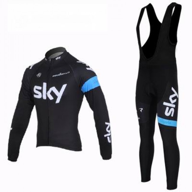 2013 Team Sky Fahrradbekleidung Radtrikot Satz Langarm und Lange Trägerhose Schwarz Blau ZVED190 2013 Team Sky Fahrradbekleidung Radtrikot Satz Langarm und Lange Trägerhose Schwarz Blau ZVED190