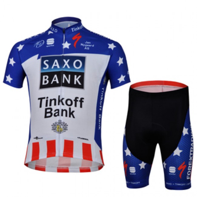2013 Saxo Bank Tinkoff USA Champion Radtrikot Kurzarm und Kurz Radhose Kits Blau Weiß Rot NTKL243 2013 Saxo Bank Tinkoff USA Champion Radtrikot Kurzarm und Kurz Radhose Kits Blau Weiß Rot NTKL243