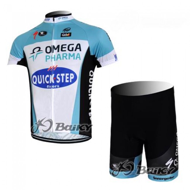 2012 Omega Pharma-Quick Step Radbekleidung Radtrikot Kurzarm und Fahrradhosen Kurz Weiß Blau WLWY882 2012 Omega Pharma-Quick Step Radbekleidung Radtrikot Kurzarm und Fahrradhosen Kurz Weiß Blau WLWY882