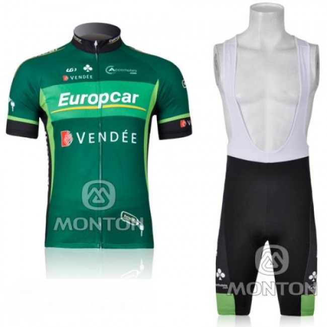 Europcar Pro Team Vendee Fahrradbekleidung Satz Fahrradtrikot Kurzarm Trikot und Kurz Trägerhose Grün NUBF894 Europcar Pro Team Vendee Fahrradbekleidung Satz Fahrradtrikot Kurzarm Trikot und Kurz Trägerhose Grün NUBF894