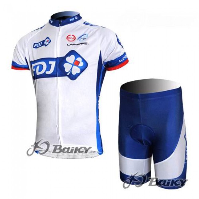 FDJ-BigMat Pro Team Radtrikot Kurzarm Kurz Radhose Kits Weiß Blau CELN784 FDJ-BigMat Pro Team Radtrikot Kurzarm Kurz Radhose Kits Weiß Blau CELN784