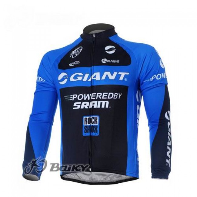 Giant Sram Pro Team Fahrradtrikot Langarm Schwarz Blau GXEH470 Giant Sram Pro Team Fahrradtrikot Langarm Schwarz Blau GXEH470