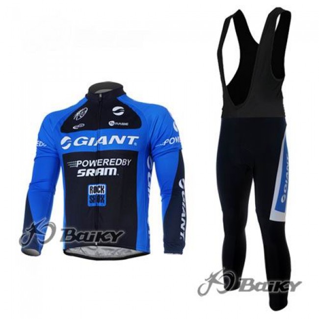 Giant Sram Pro Team Fahrradbekleidung Radtrikot Satz Langarm und Lange Trägerhose Schwarz Blau KNES248 Giant Sram Pro Team Fahrradbekleidung Radtrikot Satz Langarm und Lange Trägerhose Schwarz Blau KNES248