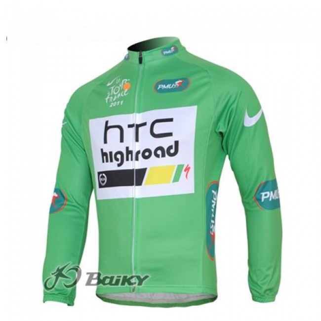 HTC-Highroad Pro Team Fahrradtrikot Langarm Grün ELRP479 HTC-Highroad Pro Team Fahrradtrikot Langarm Grün ELRP479