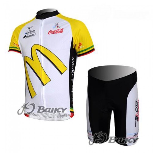 McDonald Legea Pro Team Radbekleidung Radtrikot Kurzarm und Fahrradhosen Kurz Weiß Gelb DZMY944 McDonald Legea Pro Team Radbekleidung Radtrikot Kurzarm und Fahrradhosen Kurz Weiß Gelb DZMY944