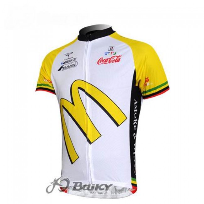 McDonald Legea Pro Team Radtrikot Kurzarm Weiß Gelb EMVT690 McDonald Legea Pro Team Radtrikot Kurzarm Weiß Gelb EMVT690