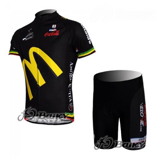 McDonald Legea Pro Team Radbekleidung Radtrikot Kurzarm und Fahrradhosen Kurz Schwarz FUQG720 McDonald Legea Pro Team Radbekleidung Radtrikot Kurzarm und Fahrradhosen Kurz Schwarz FUQG720