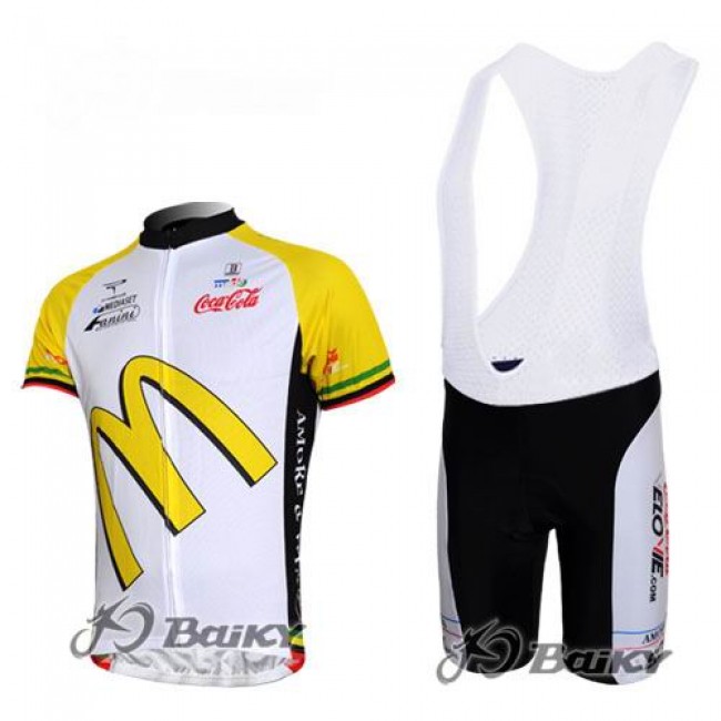 McDonald Legea Pro Team Fahrradbekleidung Satz Fahrradtrikot Kurzarm Trikot und Kurz Trägerhose Weiß Gelb QDZQ433 McDonald Legea Pro Team Fahrradbekleidung Satz Fahrradtrikot Kurzarm Trikot und Kurz Trägerhose Weiß Gelb QDZQ433