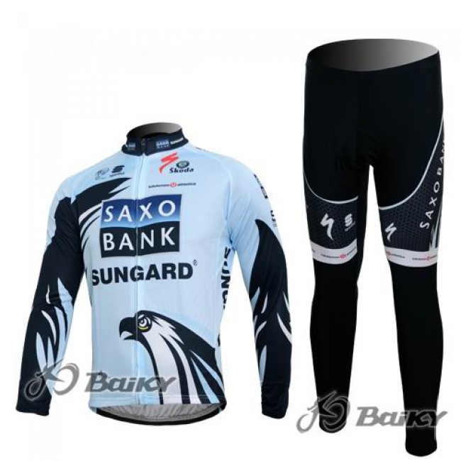 Saxo Bank Sungard Pro Team Fahrradbekleidung Radtrikot Satz Langarm und Lange Fahrradhose Weiß Schwarz ZEEU569 Saxo Bank Sungard Pro Team Fahrradbekleidung Radtrikot Satz Langarm und Lange Fahrradhose Weiß Schwarz ZEEU569