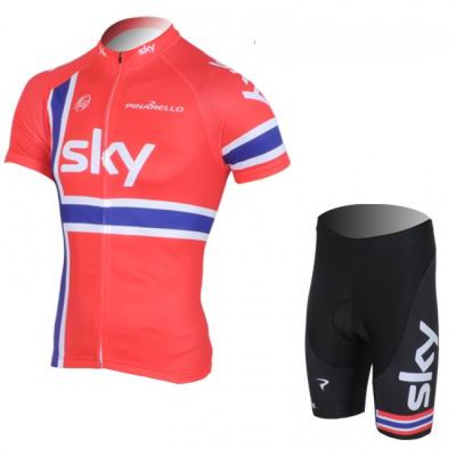 2013 Team Sky Norwegisch Champion Radtrikot Kurzarm und Kurz Radhose Kits Rot Schwarz EXQL273 2013 Team Sky Norwegisch Champion Radtrikot Kurzarm und Kurz Radhose Kits Rot Schwarz EXQL273