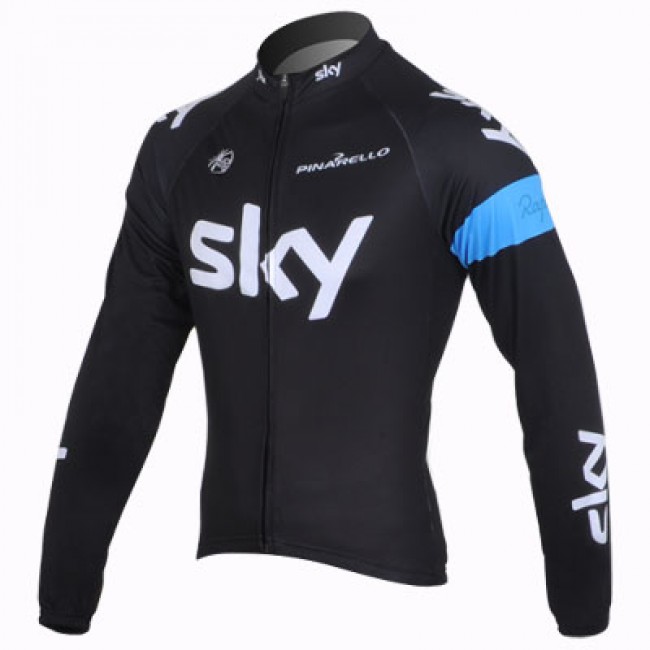 2013 Team Sky Fahrradtrikot Langarm Schwarz Blau UHMG220 2013 Team Sky Fahrradtrikot Langarm Schwarz Blau UHMG220