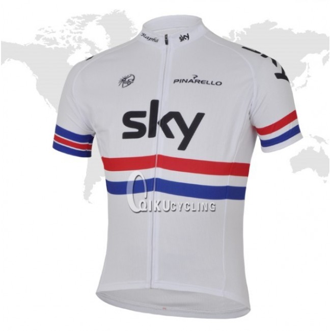 2013 Team Sky Radtrikot Kurzarm Weiß Rot Blau ZRXW195 2013 Team Sky Radtrikot Kurzarm Weiß Rot Blau ZRXW195