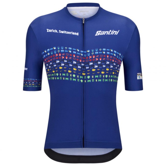 Bekleidung Herren Zurich 2024 Santini UCI Masters Weltmeister trikot-Blau