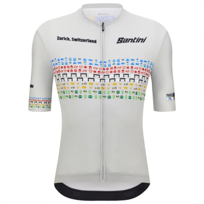 Bekleidung Herren Zurich 2024 Santini UCI Masters Weltmeister trikot-Grau