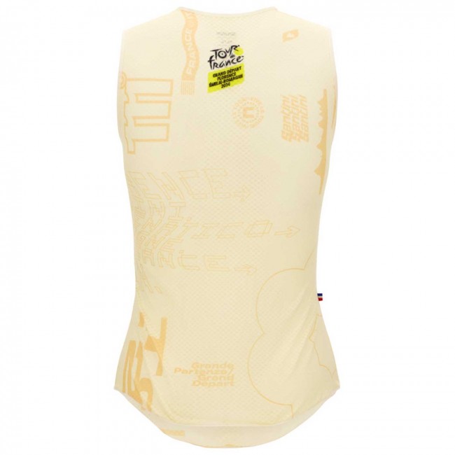 Bekleidung Herren Santini Tour de France 2024 armellose radunterhemd-Grand Départ Bekleidung Herren Santini Tour de France 2024 armellose radunterhemd-Grand Départ