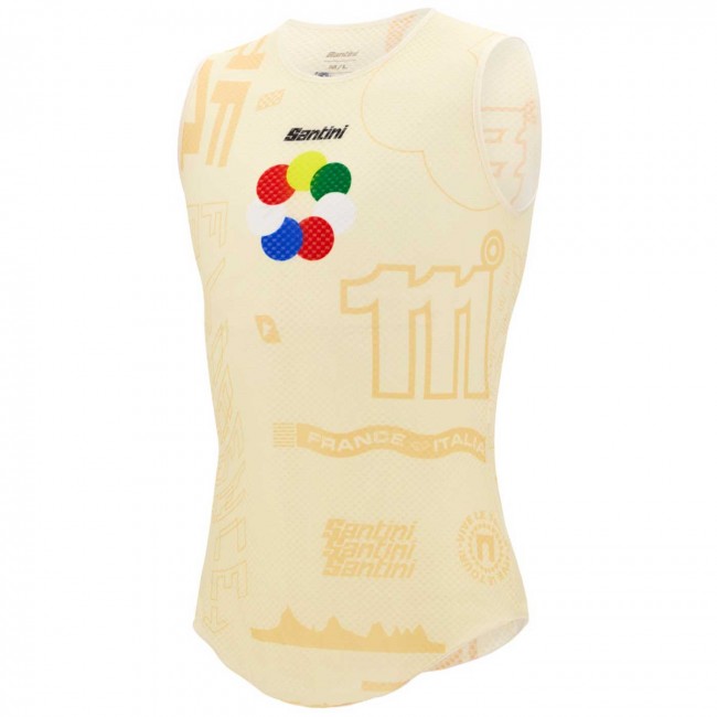 Bekleidung Herren Santini Tour de France 2024 armellose radunterhemd-Grand Départ Bekleidung Herren Santini Tour de France 2024 armellose radunterhemd-Grand Départ