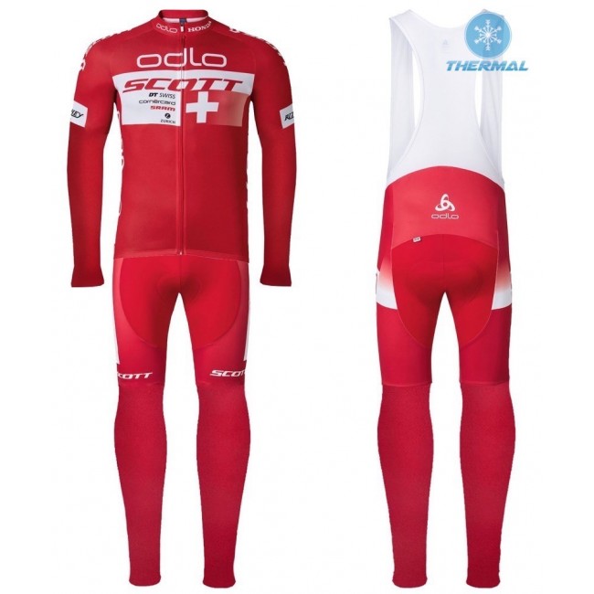 2016 Scott ODLO Team Rot thermisch Fahrradbekleidung Satz Radtrikot Langarm+Lang Trägerhose OSPP732 2016 Scott ODLO Team Rot thermisch Fahrradbekleidung Satz Radtrikot Langarm+Lang Trägerhose OSPP732