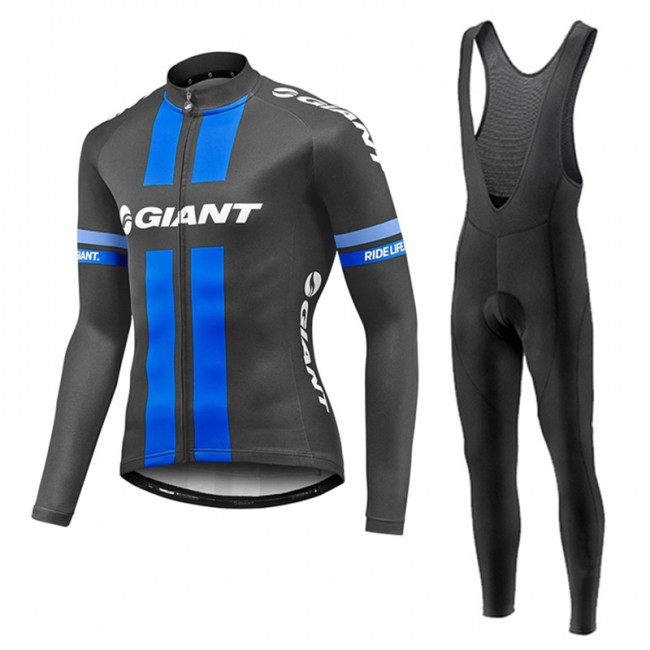 2017 Giant Blau Fahrradbekleidung Satz Radtrikot Langarm+Lang Trägerhose 716KPVB 2017 Giant Blau Fahrradbekleidung Satz Radtrikot Langarm+Lang Trägerhose 716KPVB