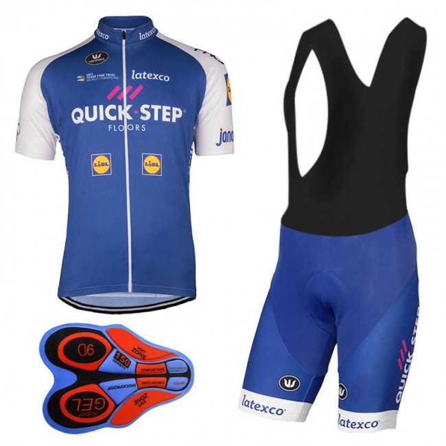 Quick Step Floors 2017 Pro Fahrradbekleidung Satz Radtrikot Kurzarm+Kurz Trägerhose Schwarz 905ULWY Quick Step Floors 2017 Pro Fahrradbekleidung Satz Radtrikot Kurzarm+Kurz Trägerhose Schwarz 905ULWY